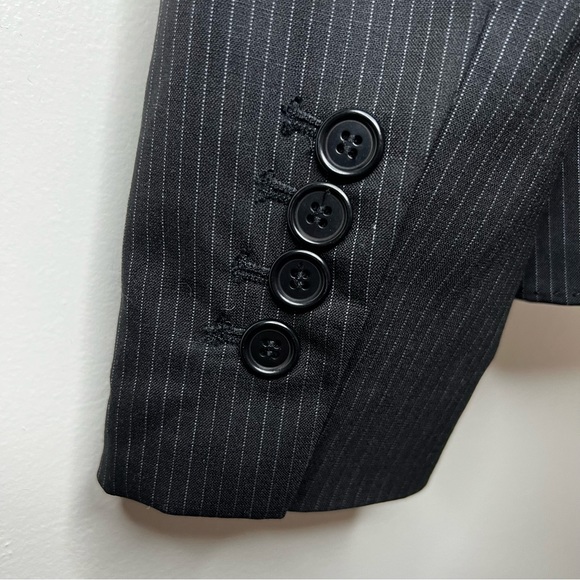 Max Studio Women Black Wool Pinstripe Blazer Jacket, Size 4 - Picture 10 of 17